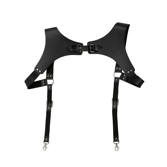 Mens PU Leather Suspender Harness for Fashion Outfits and Party Costumes