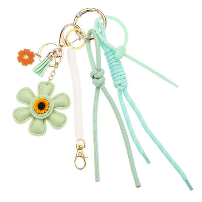 Leather Sunflower Bag Charm Keychain for Women Fashion Accessory Gift