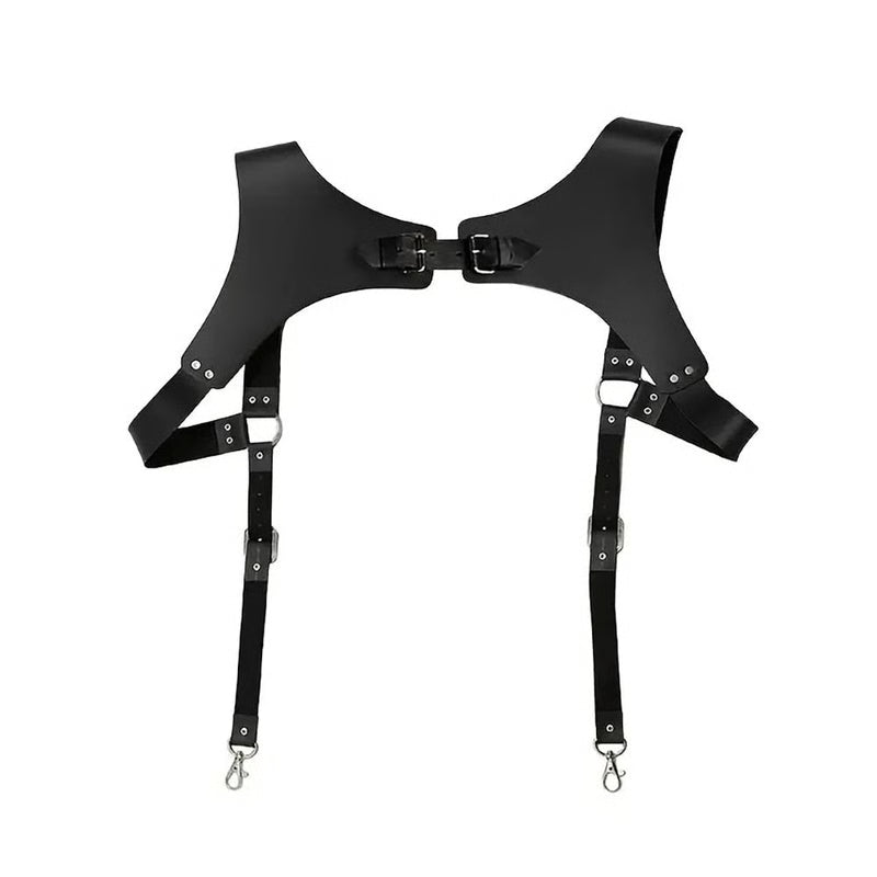 Mens PU Leather Suspender Harness for Fashion Outfits and Party Costumes