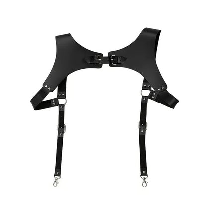 Mens PU Leather Suspender Harness for Fashion Outfits and Party Costumes