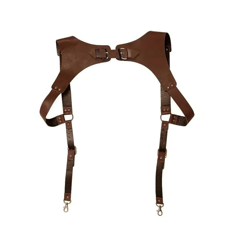 Mens PU Leather Suspender Harness for Fashion Outfits and Party Costumes