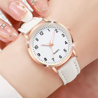 Elegant Arabic Dial Leather Fashion Watch