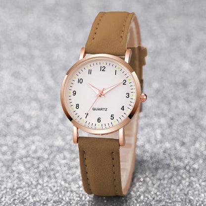 Elegant Arabic Dial Leather Fashion Watch