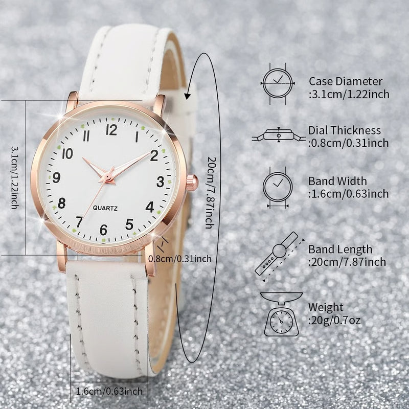 Elegant Arabic Dial Leather Fashion Watch