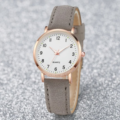 Elegant Arabic Dial Leather Fashion Watch
