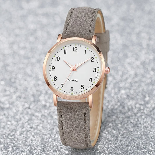 Elegant Arabic Dial Leather Fashion Watch