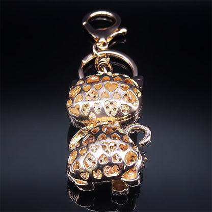 Cute Cartoon Cat Rhinestone Keychain Fashion Jewelry Gift for Women