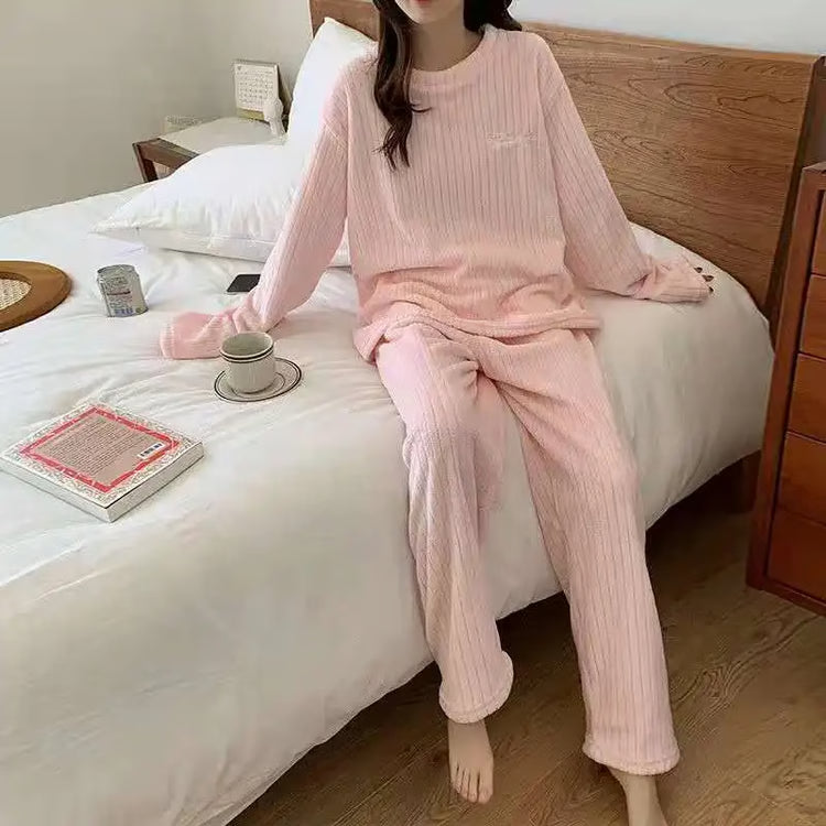 Popular Seller Homewear Suit Women's Fall and Winter Warm Clothes, Winter Women's New Pajamas, Coral Velvet Leisure Pajamas, Padded