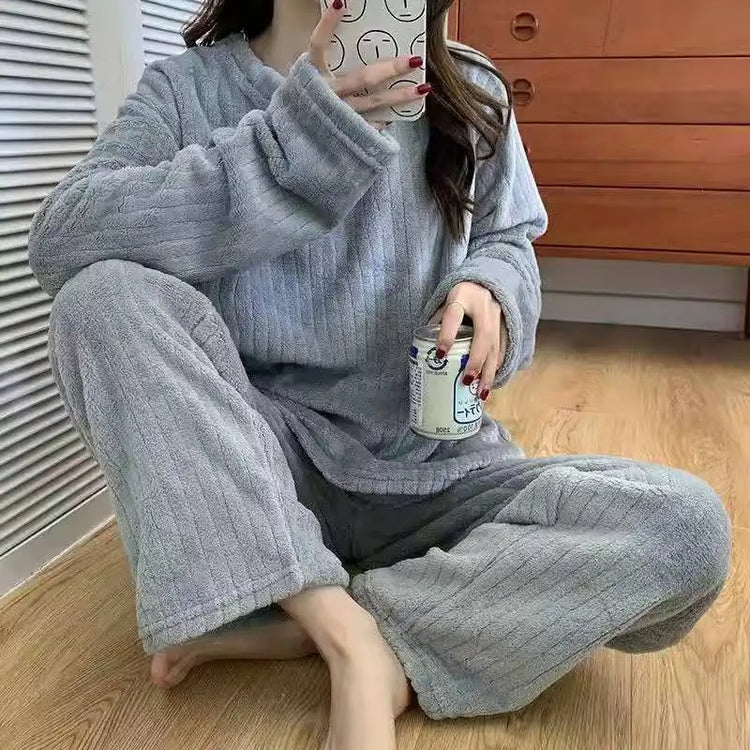 Popular Seller Homewear Suit Women's Fall and Winter Warm Clothes, Winter Women's New Pajamas, Coral Velvet Leisure Pajamas, Padded