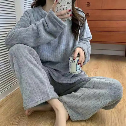 Popular Seller Homewear Suit Women's Fall and Winter Warm Clothes, Winter Women's New Pajamas, Coral Velvet Leisure Pajamas, Padded