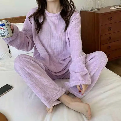 Popular Seller Homewear Suit Women's Fall and Winter Warm Clothes, Winter Women's New Pajamas, Coral Velvet Leisure Pajamas, Padded
