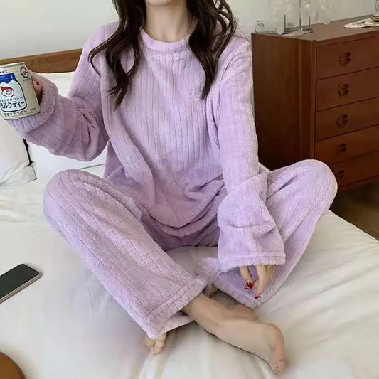 Popular Seller Homewear Suit Women's Fall and Winter Warm Clothes, Winter Women's New Pajamas, Coral Velvet Leisure Pajamas, Padded